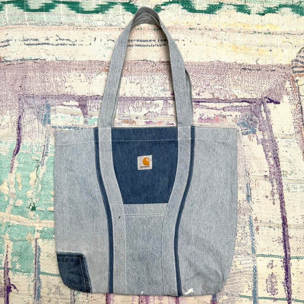 Custom upcycled carhartt tote bag handmade